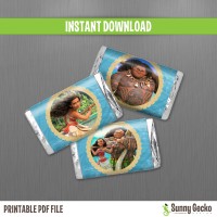 Disney Moana Birthday Mini Chocolate Wrappers - Instant Download and ...